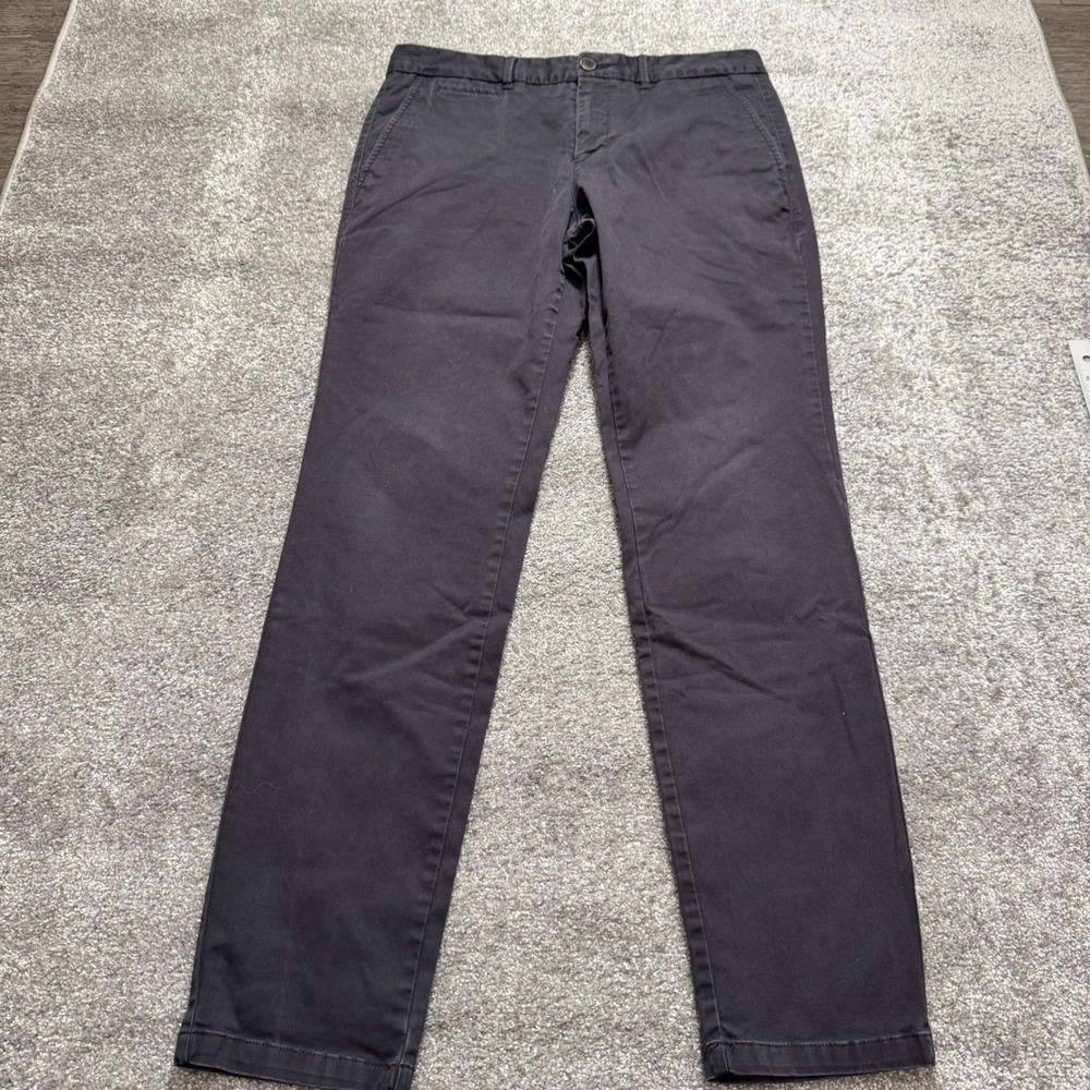 Perk Pants Mens 34 Navy Blue Cotton Slim Fit Stretch Casual Workwear Chino 34x32